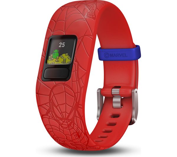 GARMIN vivofit jr 2 Kid's Activity Tracker - Red Spider-Man, Adjustable Band, Red