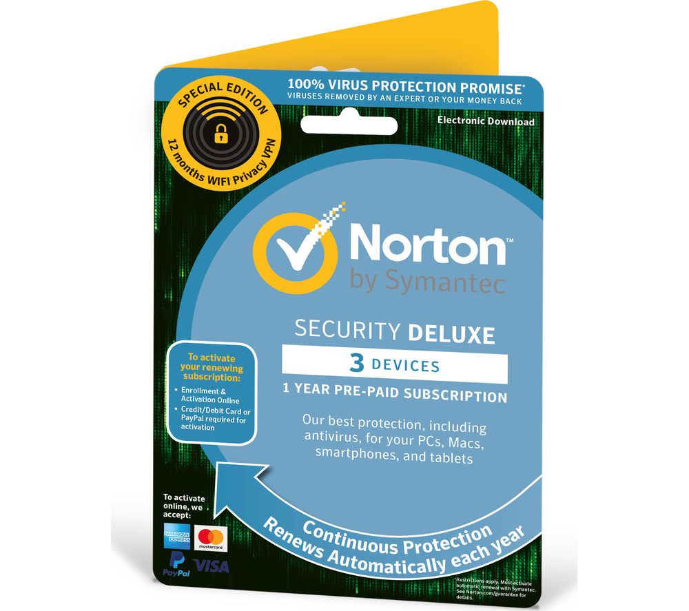 NORTON Security & Wi-Fi Privacy for 3 devices - 1 year