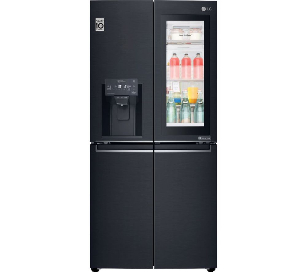 LG InstaView GMX844MCKV Slim American-Style Smart Fridge Freezer - Black, Black