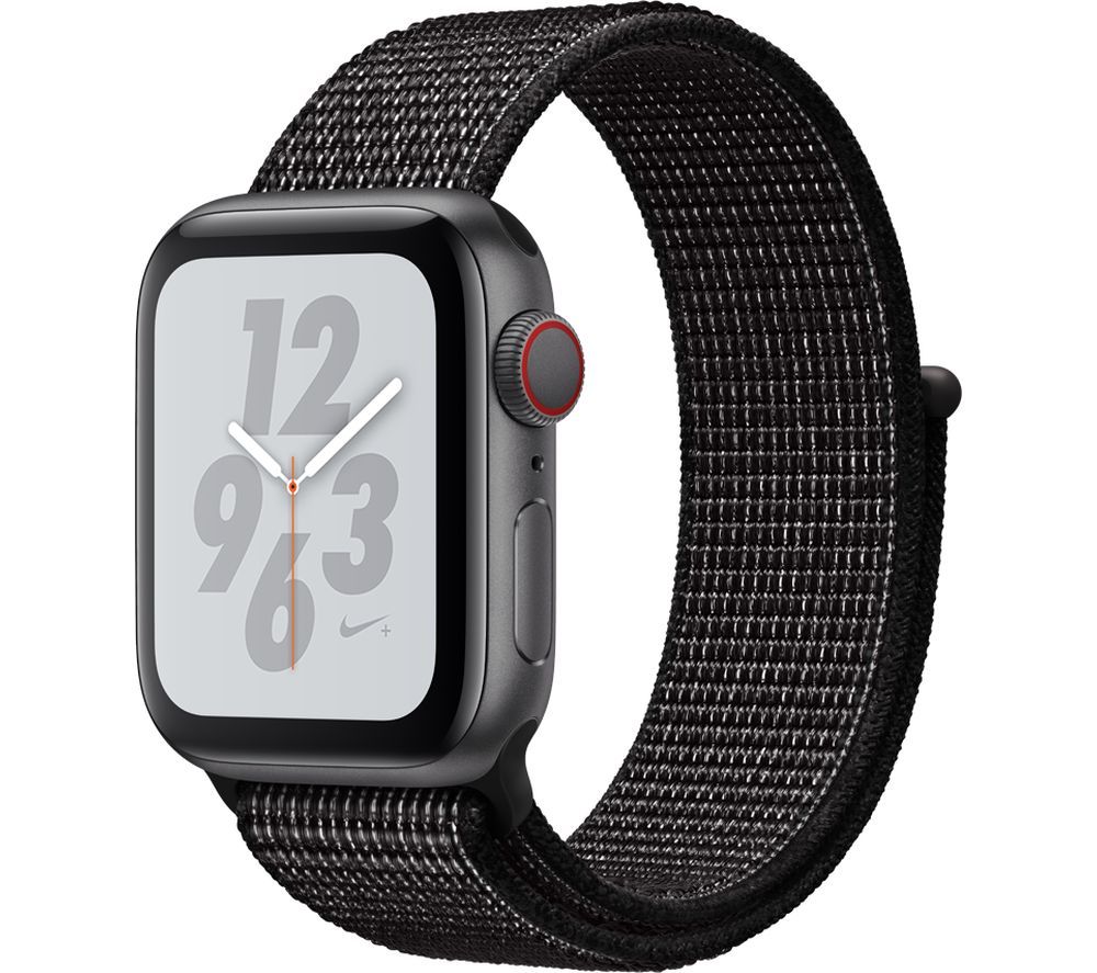 APPLE Watch Series 4 Cellular - Space Grey with Black Nike Sports Band, 40 mm, Grey