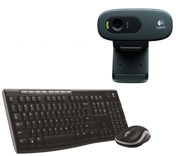 LOGITECH HD Webcam, Wireless Keyboard & Mouse Bundle