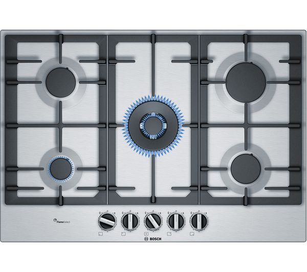 BOSCH Serie 6 PCQ7A5B90 Gas Hob - Stainless Steel, Stainless Steel