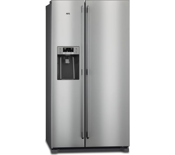 AEG American-Style Fridge Freezer Grey & Stainless Steel Steel RMB76111NX, Stainless Steel