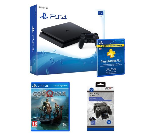 PlayStation 4 Slim, God Of War & Accessories Bundle, Red