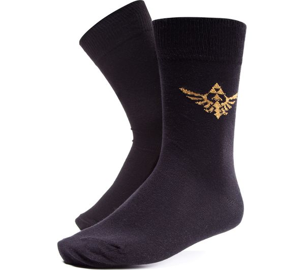 NINTENDO Zelda Golden Triforce Socks - 6-8, Black, Black