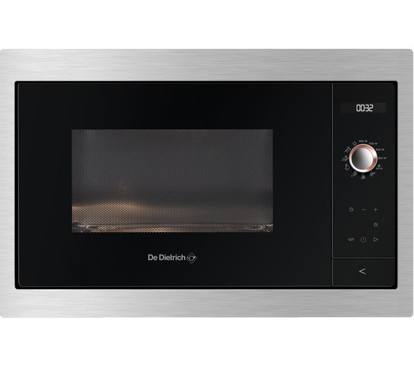 DE DIETRICH DME7121X Built-in Compact Solo Microwave - Black & Silver, Black