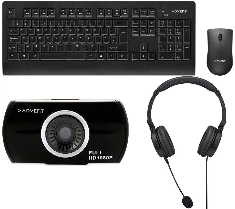 Advent Home Office Meetings Bundle - Webcam, Headset & Keyboard & Mouse