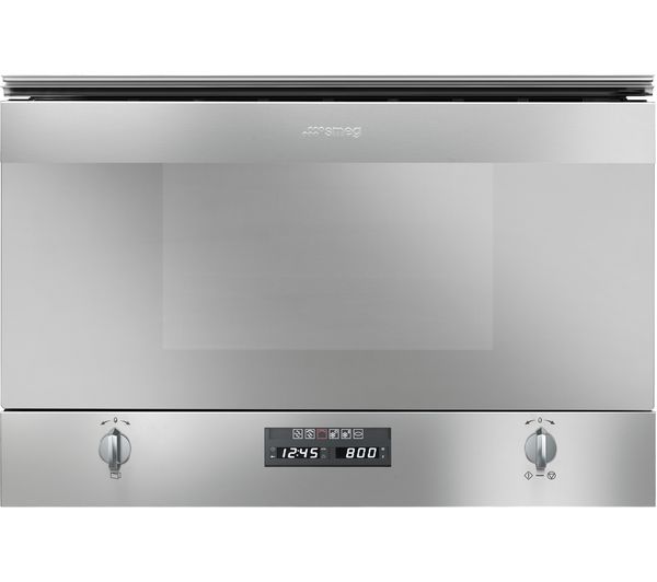 SMEG Cucina MP422X Built-in Compact Microwave with Grill - Stainless Steel, Stainless Steel