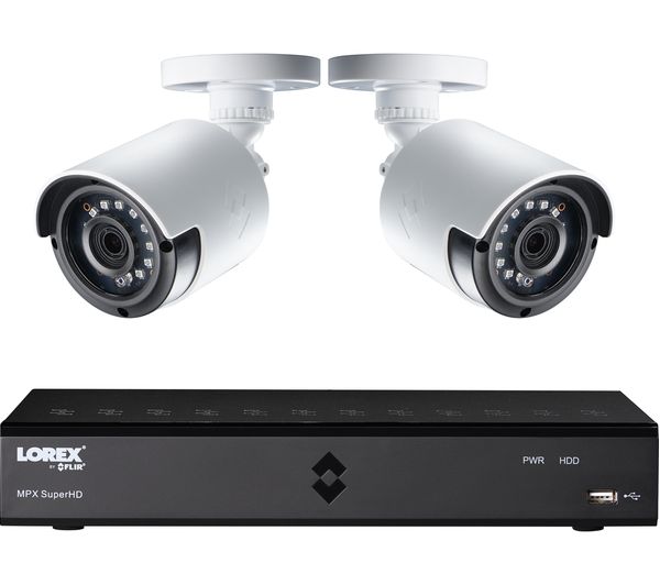 LOREX LHA21041TC2P 4-Channel CCTV Security System - 1 TB, 2 Cameras, Black