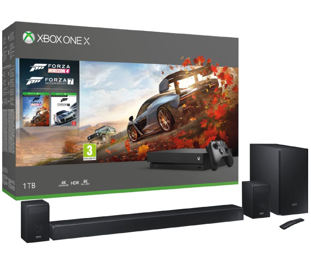 MICROSOFT Xbox One X, harman/kardon HW-N950 Sound Bar, Forza Horizon 4 & Forza Motorsport 7 Bundle