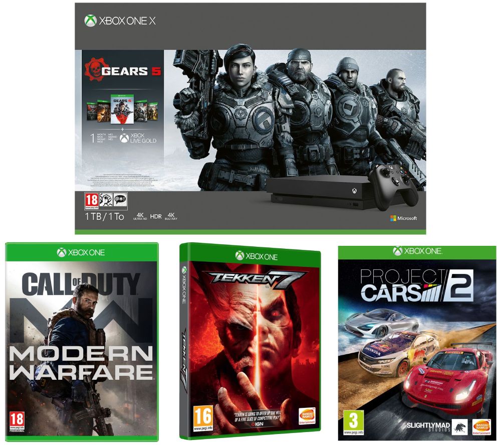 MICROSOFT Xbox One X, Gears 5, Call of Duty: Modern Warfare (2019), Tekken 7 & Project Cars 2 Bundle