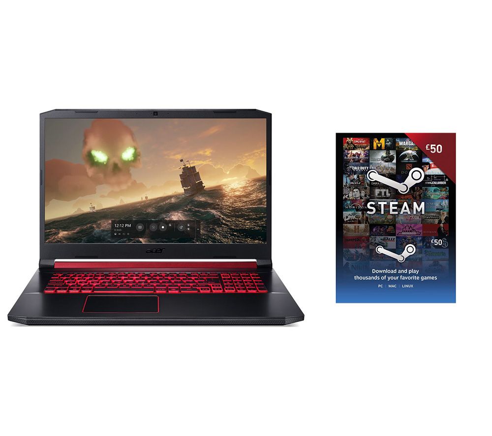 ACER Nitro 5 AN517-51 17.3" Gaming Laptop & Steam Wallet Card Bundle - £50