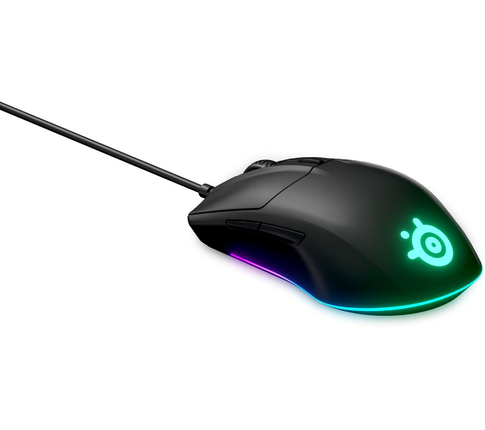 STEELSERIES Rival 3 RGB Optical Gaming Mouse, Black