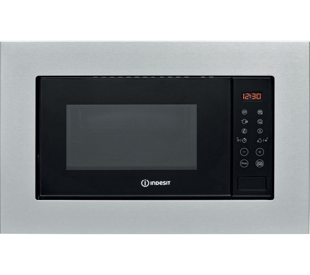 INDESIT MWI 120 GX UK Built-in Microwave with Grill - Stainless Steel, Stainless Steel