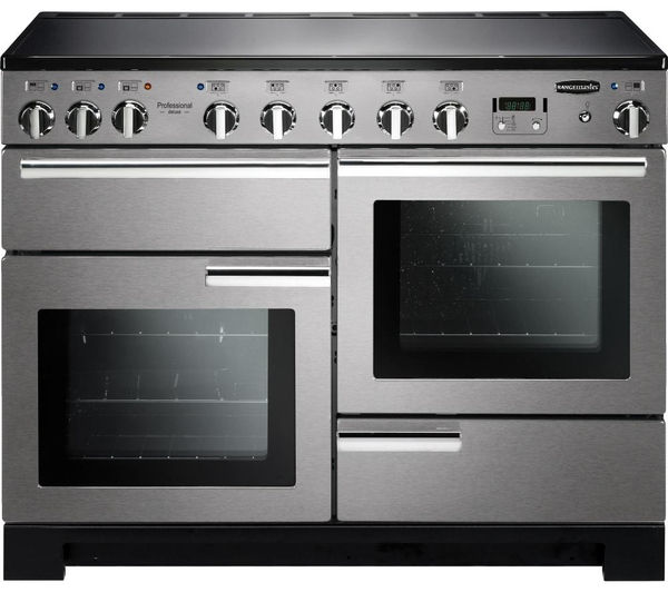 Rangemaster Professional Deluxe 110 Electric Induction Range Cooker - Stainless Steel & Chrome, Stainless Steel