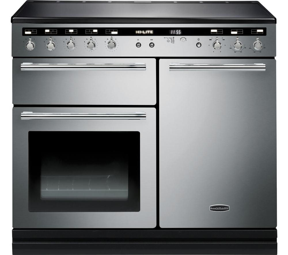 RANGEMASTER Hi-LITE 100 Electric Induction Range Cooker - Stainless Steel & Chrome, Stainless Steel