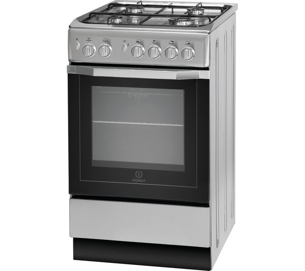 INDESIT I5GG1S Gas Cooker - Silver, Silver