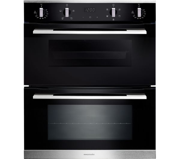 RANGEMASTER RMB7245BL/SS Electric Double Oven - Black & Stainless Steel, Stainless Steel
