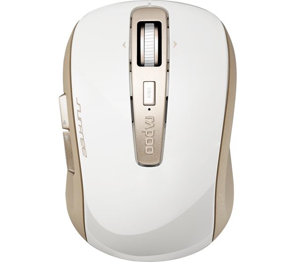 RAPOO 3920P Wireless Laser Mouse - White & Gold, White