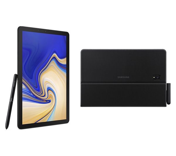 SAMSUNG Galaxy Tab S4 10.5" Tablet & Book Cover Keyboard Folio Bundle - 64 GB, Ebony Black, Black