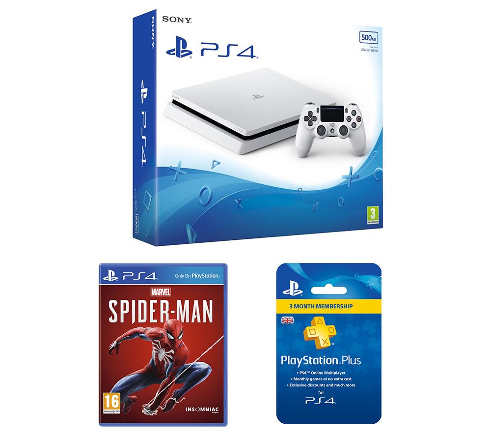 SONY PlayStation 4, Marvel's Spider-Man & PlayStation Plus Subscription Bundle - 500 GB