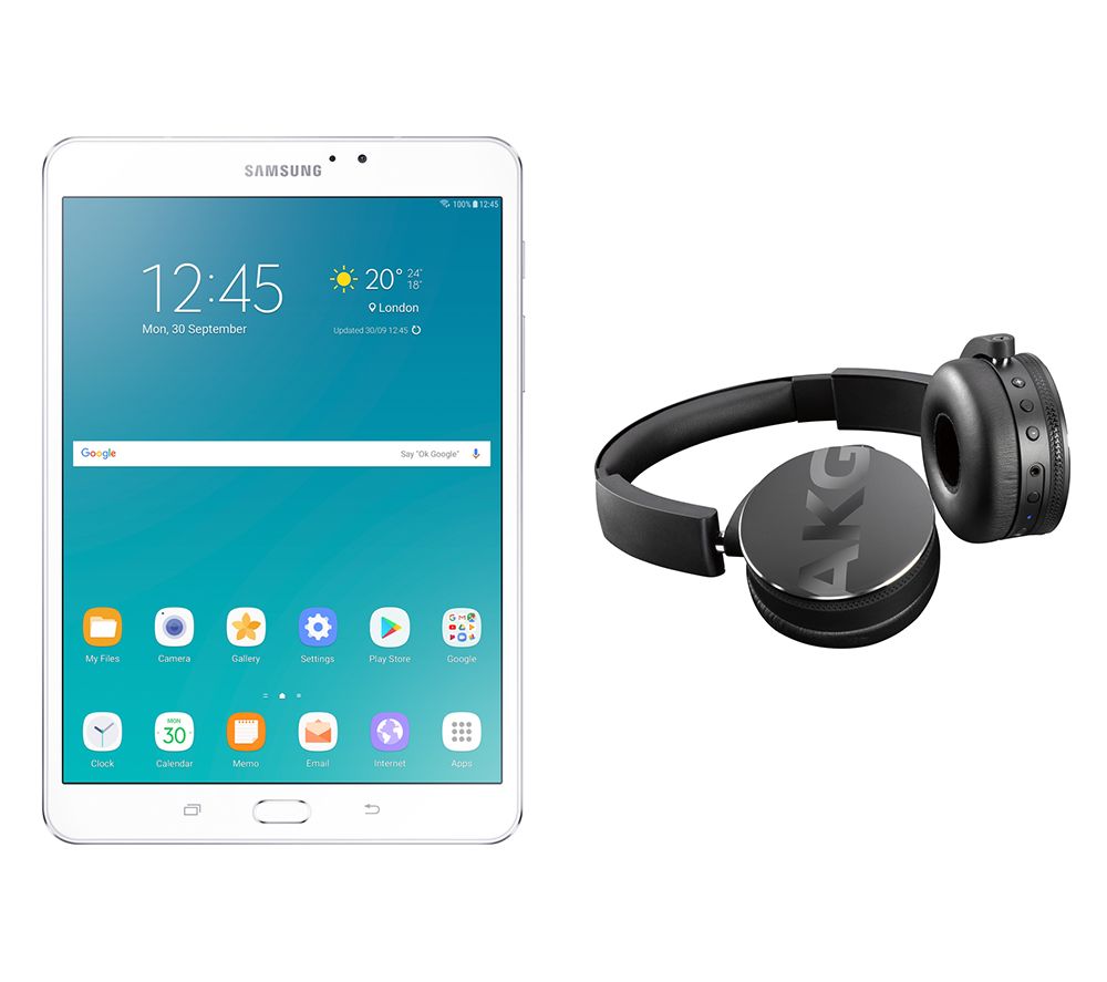 SAMSUNG Galaxy Tab S2 8" Tablet & C50BT Wireless Bluetooth Headphones Bundle - 32 GB, White, White