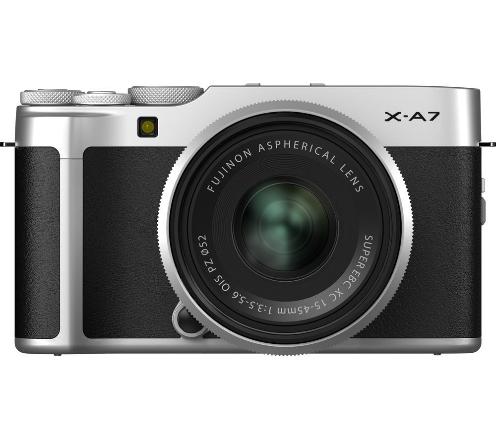 FUJIFILM X-A7 Mirrorless Camera with FUJINON XC 15-45 mm f/3.5-5.6 OIS PZ Lens - Silver, Silver