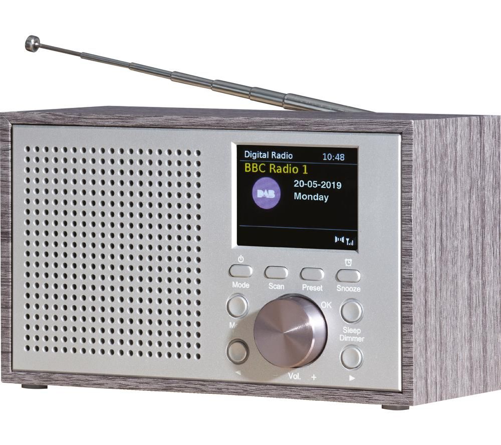 DAEWOO AVS1323 Portable DAB Retro Radio - Grey, Grey