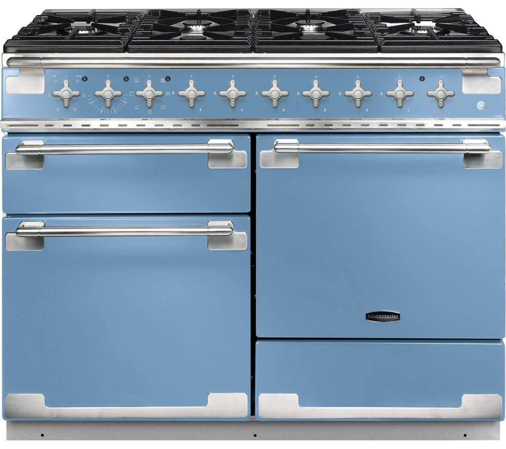 RANGEMASTER Elise 110 Dual Fuel Range Cooker - China Blue & Chrome, Blue