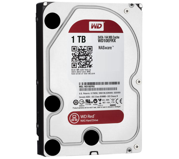 WD 3.5" Red Internal Network Hard Drive - 1 TB, Red