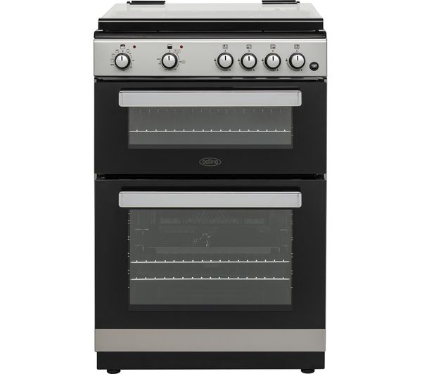 BELLING FSDF608D 60 cm Dual Fuel Cooker - Silver & Black, Silver