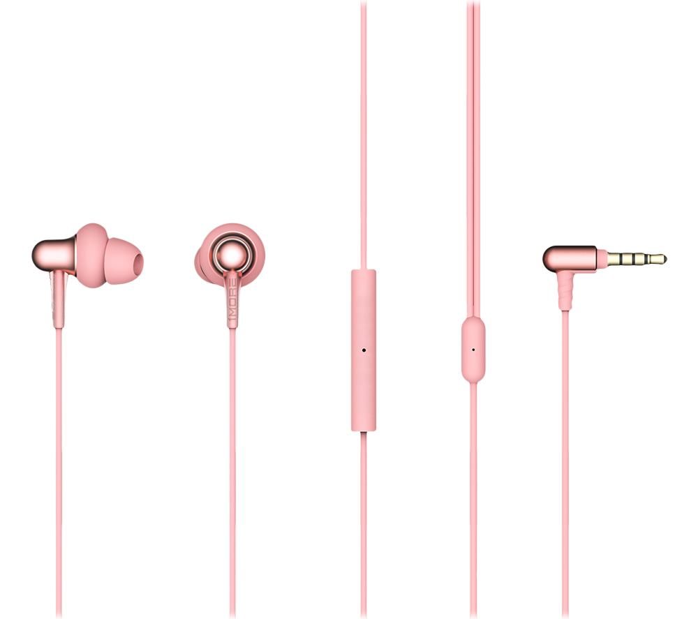 1MORE Stylish Dual-Dynamic E1025 Earphones - Pink, Pink