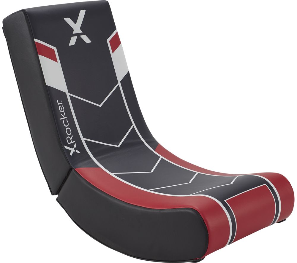 X ROCKER Video Floor Rocker Gaming Chair - Black & Red, Black