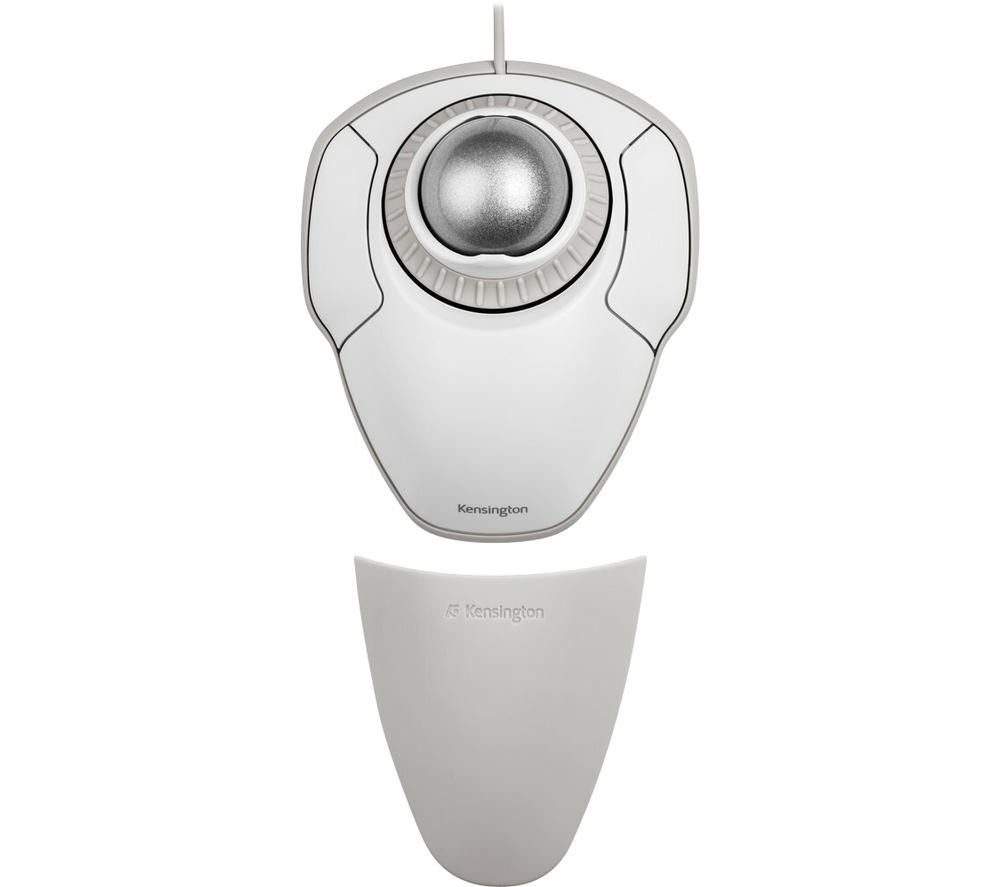 KENSINGTON K72500WW Wired Optical Mouse Orbit with Scroll Ring - White & Silver, White