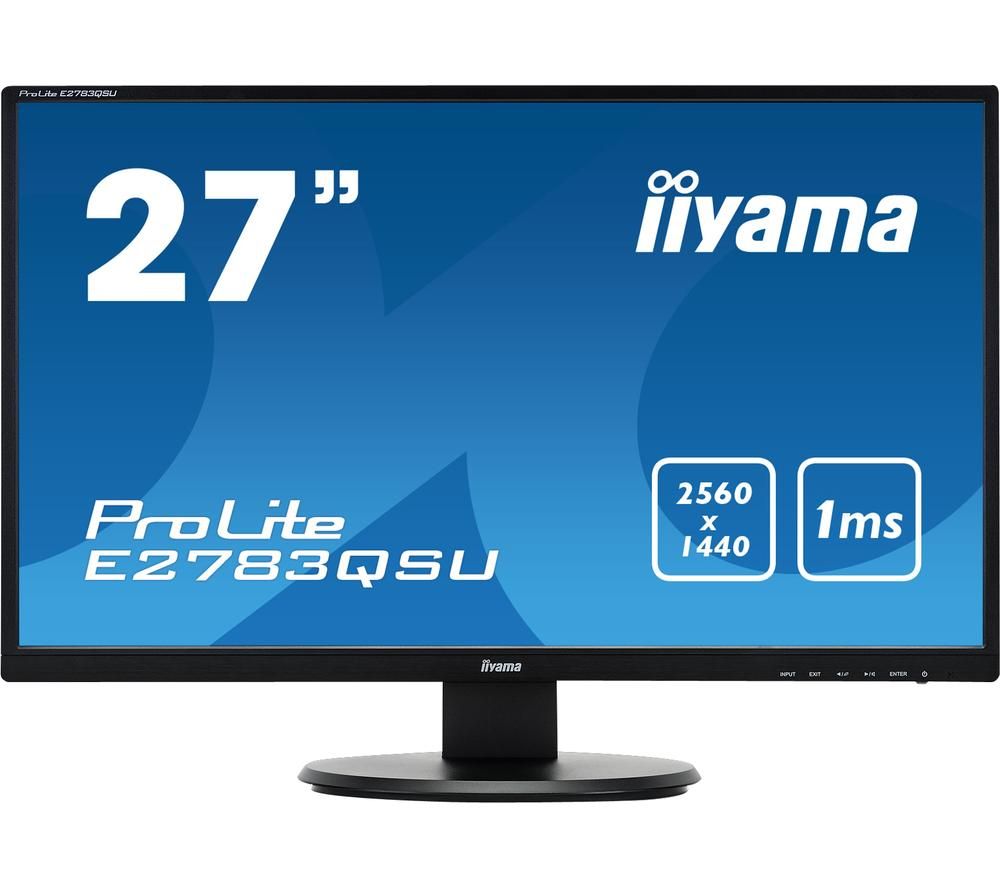 IIYAMA ProLite E2783QSU-B1 Quad HD 27 IPS LCD Monitor - Black, Black
