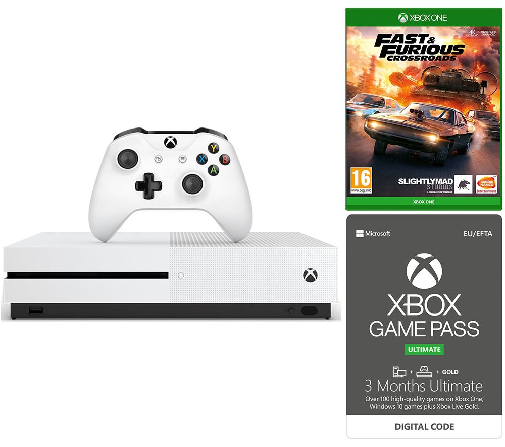 MICROSOFT Xbox One S, Fast and Furious: Crossroads & 3 Month Game Pass Bundle - 1 TB, Orange