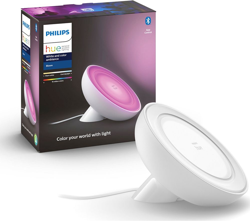 PHILIPS Hue White & Colour Ambiance Bloom 2.0 Smart Table Lamp - Black