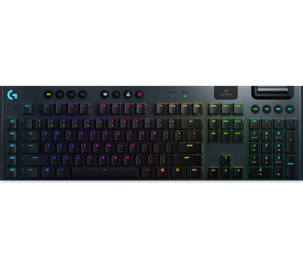 LOGITECH G915 LIGHTSPEED RGB Wireless Mechanical Gaming Keyboard, Black