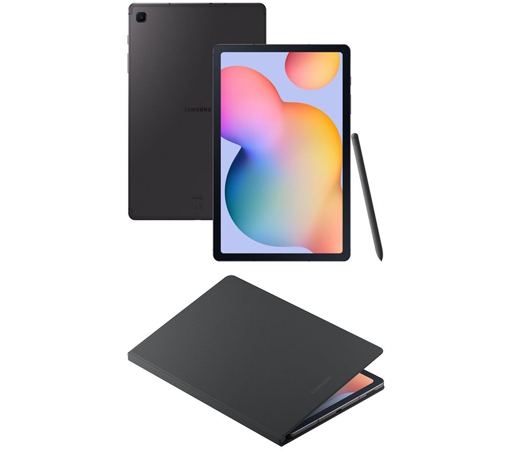 SAMSUNG Galaxy Tab S6 Lite 10.4” Tablet & Galaxy Tab S6 Lite 10.4" Book Cover Bundle - 64 GB, Oxford Grey, Grey