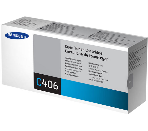 SAMSUNG CLT-C406S Cyan Toner Cartridge, Cyan