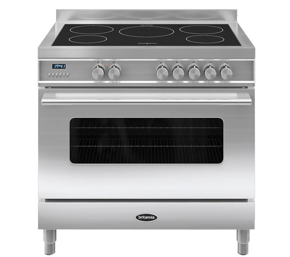 BRITANNIA Delphi 90 Single Electric Induction Range Cooker - Stainless Steel, Stainless Steel