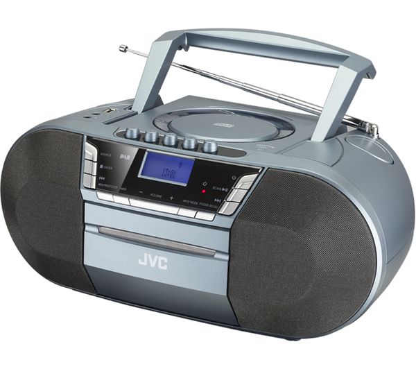 JVC RC-D327B DAB/FM Bluetooth Boombox - Grey, Grey
