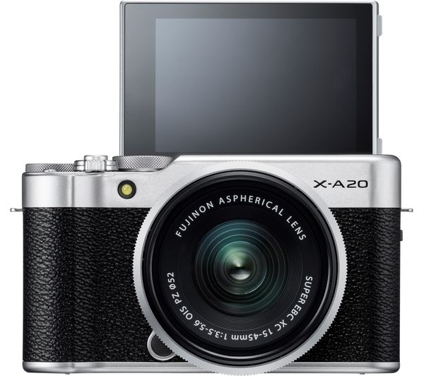 FUJIFILM X-A20 Mirrorless Camera with FUJINON XC 15-45 mm f/3.5-5.6 OIS PZ Lens - Black & Silver, Black