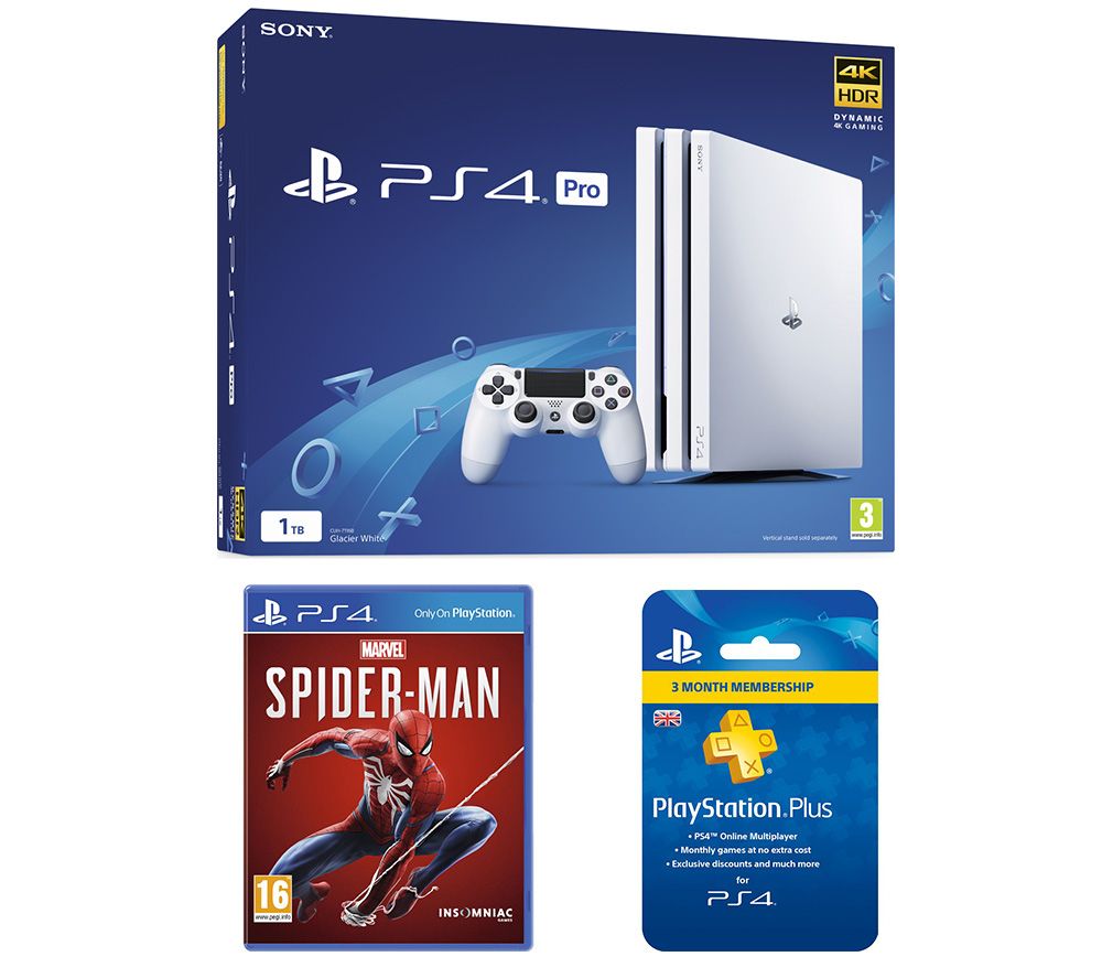 SONY PlayStation 4 Pro, Marvel's Spider-Man & Plus 3 Month Subscription Bundle