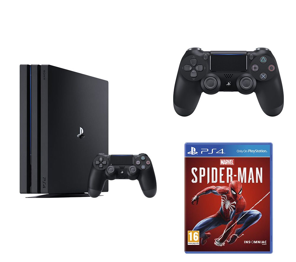 SONY PlayStation 4 Pro, Marvel's Spider-Man & DualShock 4 V2 Wireless Controller Bundle - 1 TB