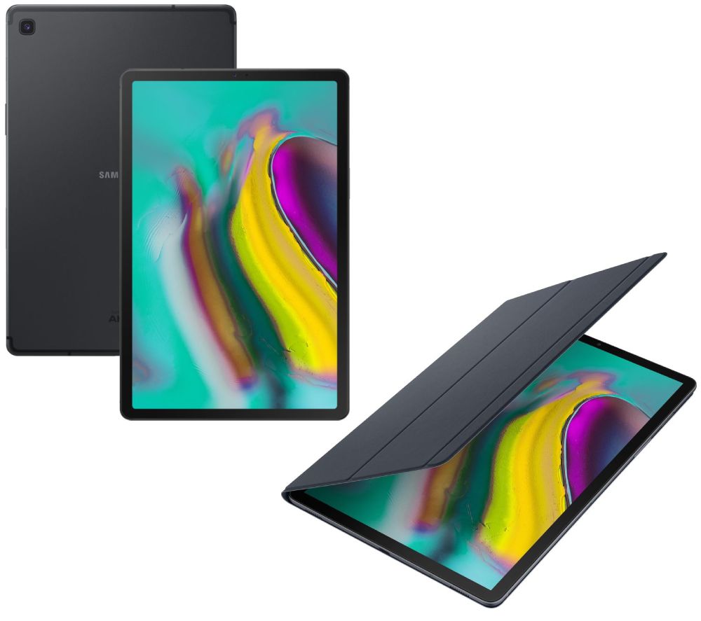 SAMSUNG Galaxy Tab S5e 10.5" 4G Tablet & Book Cover Bundle - 128 GB, Black, Black