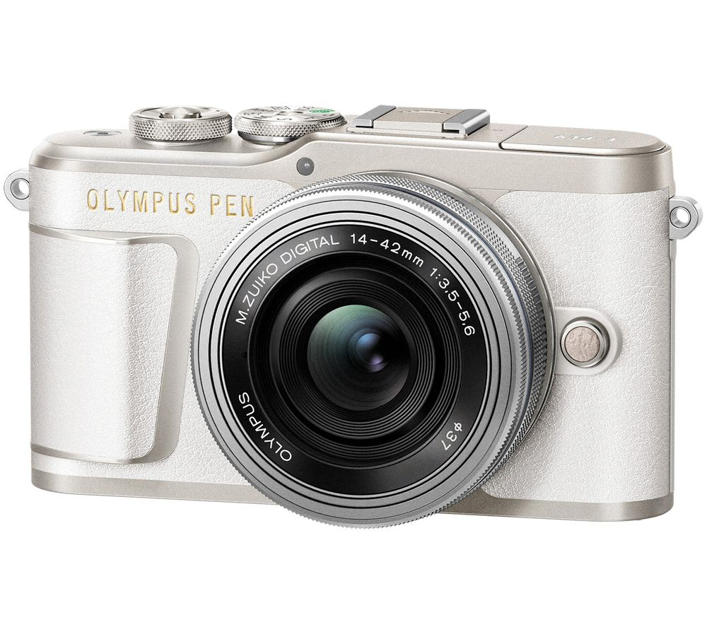 OLYMPUS PEN E-PL9 Mirrorless Camera with M.ZUIKO DIGITAL ED 14-42 mm f/3.5-5.6 EZ Lens - White, White