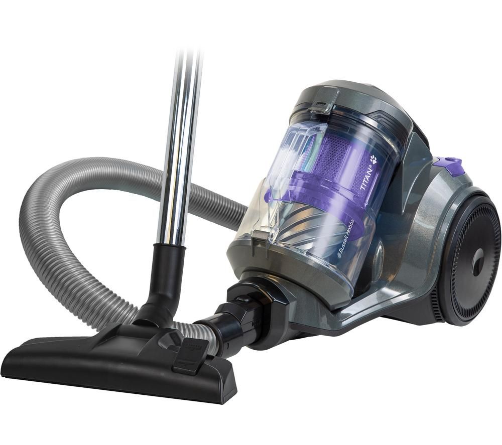 RUSSELL HOBBS Titan RHCV4601 Cylinder Bagless Vacuum Cleaner - Spectrum Grey & Purple, Grey