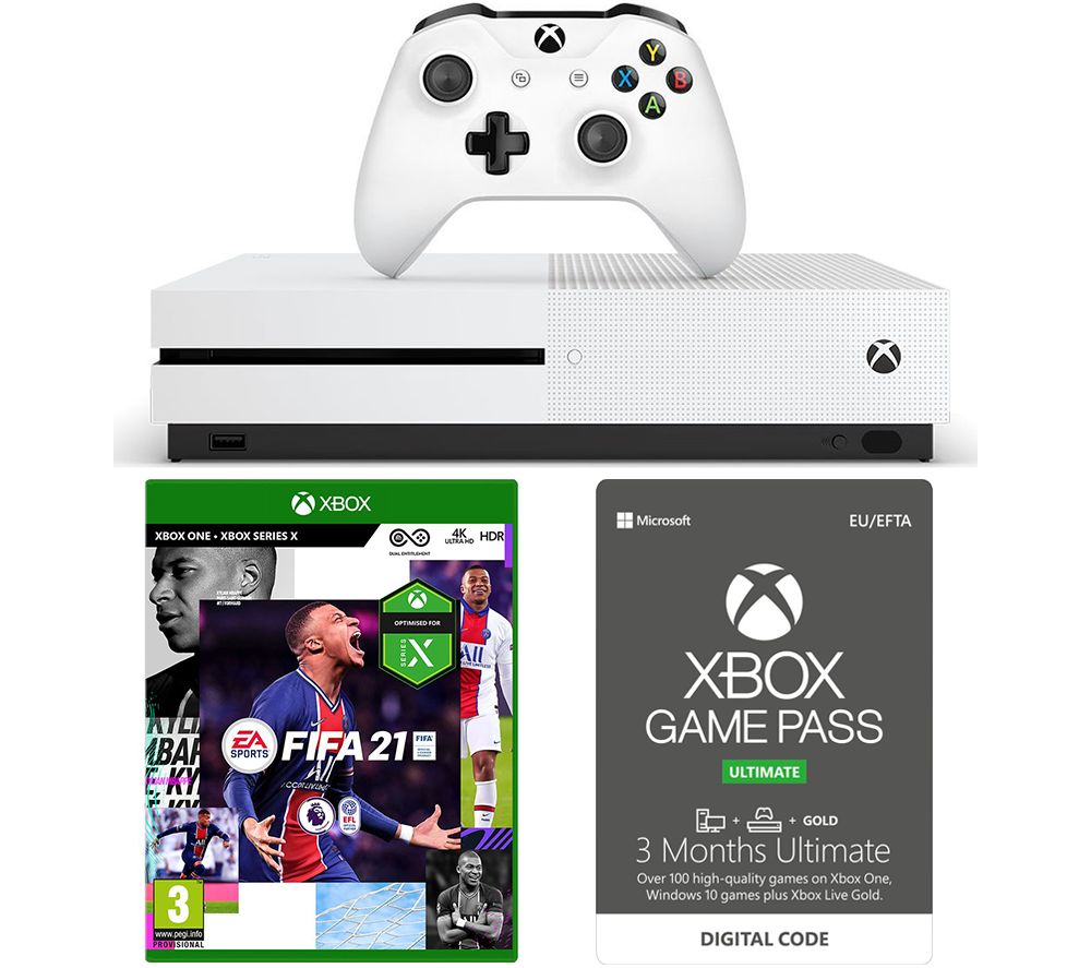 MICROSOFT Xbox One S, FIFA 21 & 3 Month Game Pass Bundle - 1 TB, Gold
