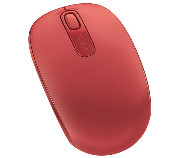 MICROSOFT 1850 Wireless Mobile Optical Mouse - Red, Red